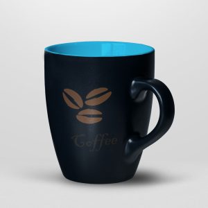 Taza de café estampada negra
